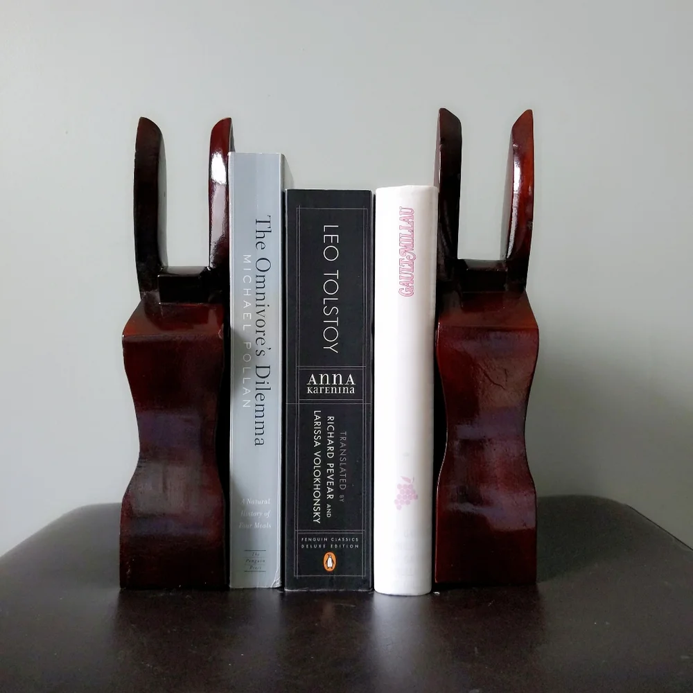 Rare! Vintage Mid-Century Carved San Juan PR Mahogany Wood Donkey Bookends